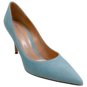 Gianvito Rossi Light Blue Suede Gianvito 85 Pumps